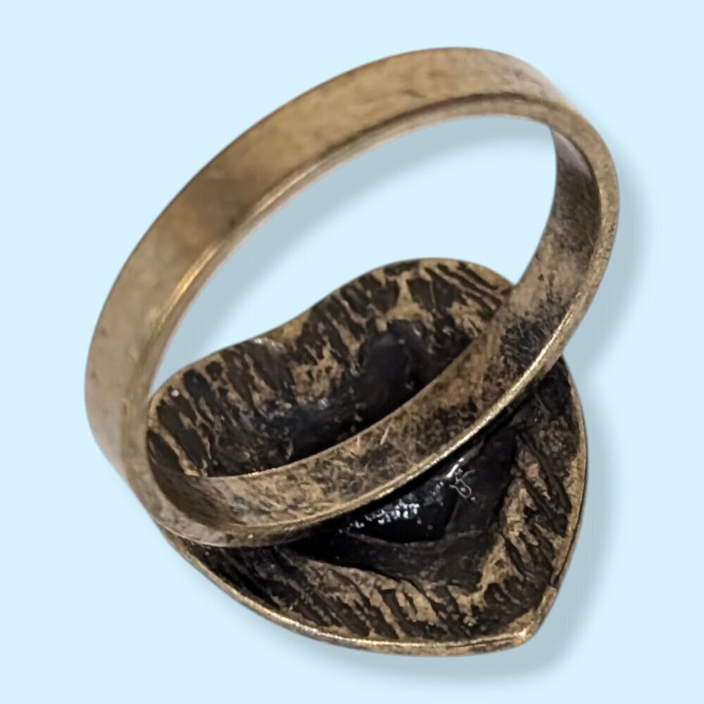(2/$20) V. Brass Tone Heart Ring - Picture 4 of 6